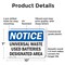 Signmission Universal Waste Used Batteries Designated Area, 10 in W x Rectangle, Plastic OS-2PACK-NS-P-710-L-18774 - alternate 6